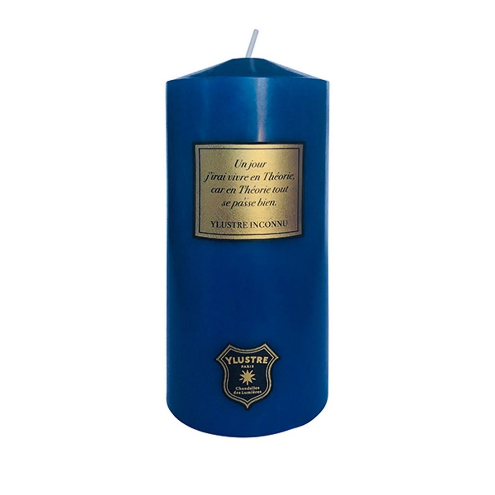 Decorative objects - Pillar Candle Quote: One day... Tinted wax mass. 520 g - YLUSTRE