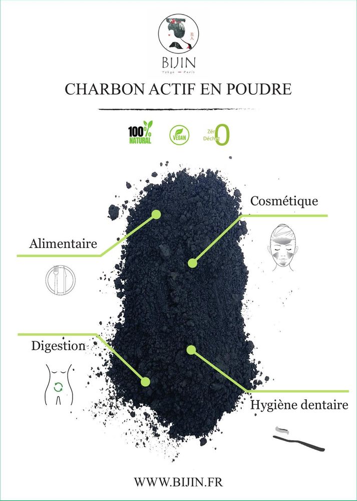 Beauty products - Organic bamboo activated charcoal powder - LE CHARBON ACTIF FRANCAIS