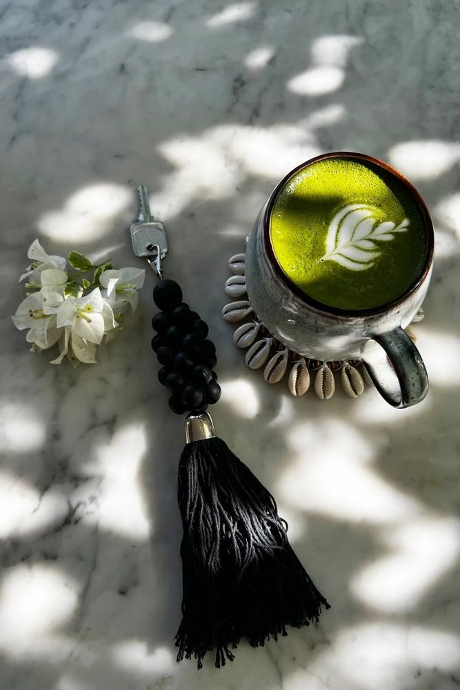 Decorative objects - The Wooden Beads Keychain - Black - BAZAR BIZAR LIVING