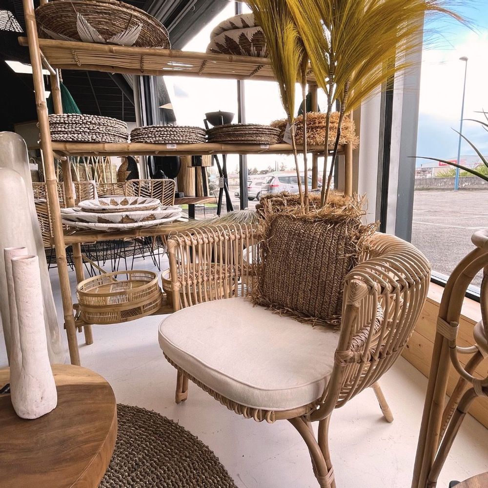 Fauteuils - HAVANA - Fauteuil en rotin avec coussin - HYDILE