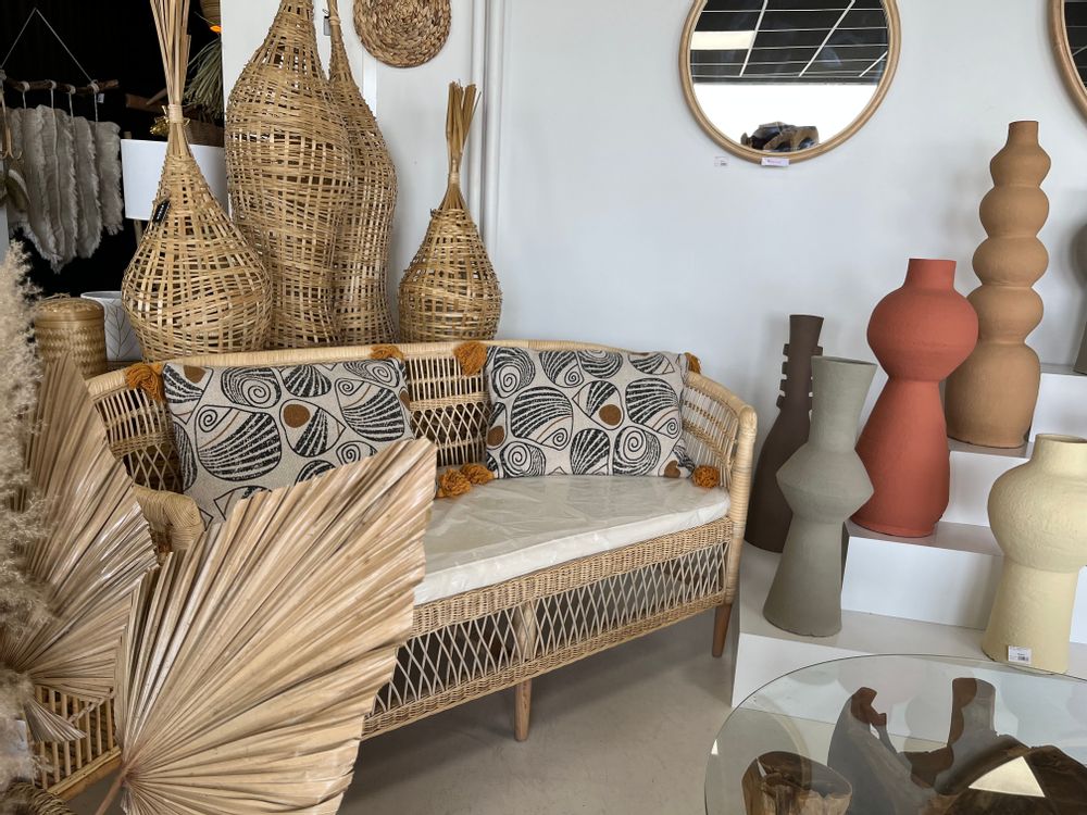 Sofas - Rattan bench with cushion - HAVANA - HYDILE