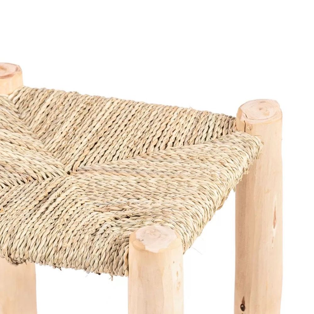 Tabourets - Tabouret haut tressé en corde et bois d'eucalyptus - MATOU - HYDILE
