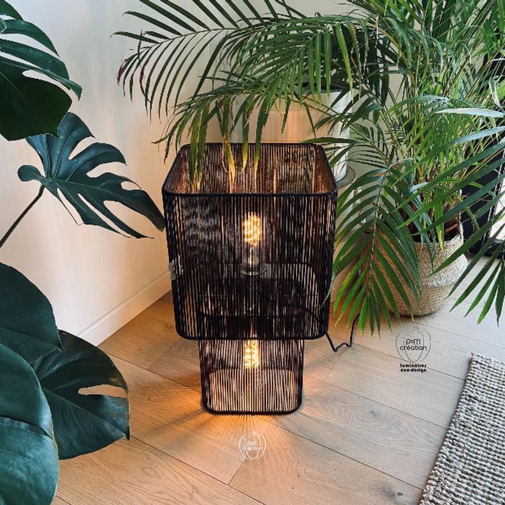 Objets de décoration - Lampe Veracruz // lacet noir - Collection STRAIGHT - PCM CREATION