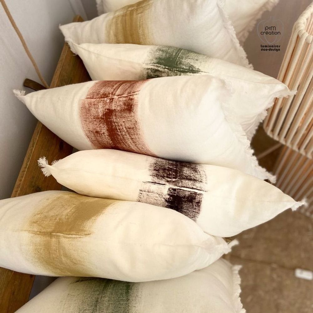 Coussins textile - Coussin en LIN ECRU - PCM CREATION