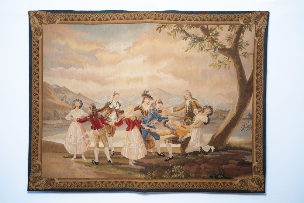 Tapisseries - Scène galante : La Gallina Ciega (tapisserie en laine) - TRESORIENT