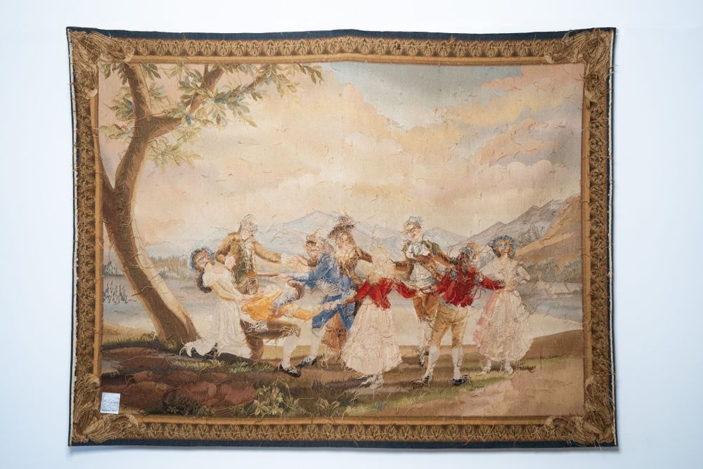 Tapisseries - Scène galante : La Gallina Ciega (tapisserie en laine) - TRESORIENT