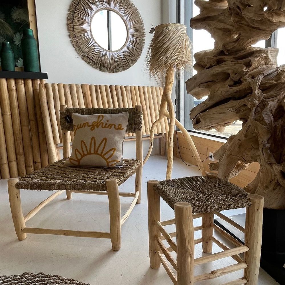 Stools - Eucalyptus wood and rope stool - MARRO M - HYDILE