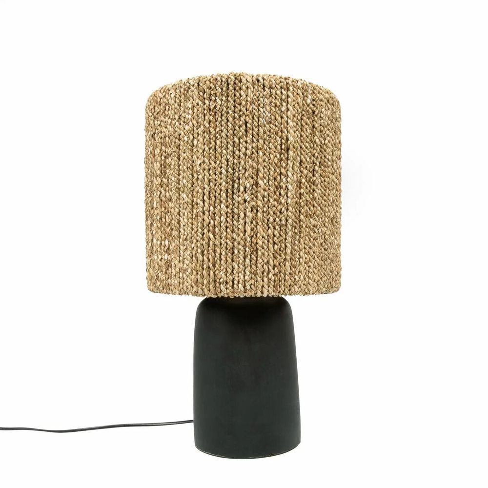Desk lamps - The Chalki Table Lamp - Black Natural - BAZAR BIZAR LIVING