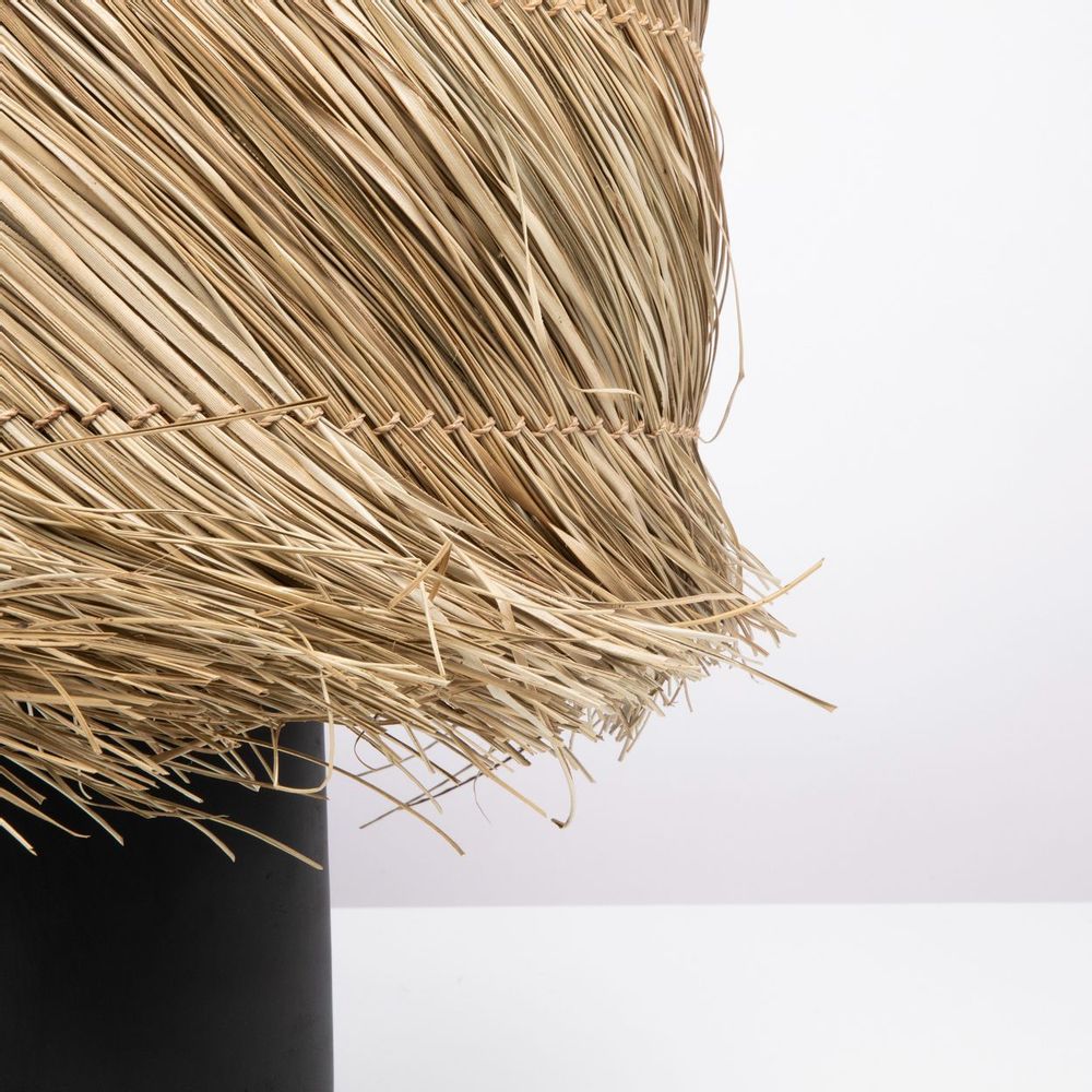 Desk lamps - The Pandan Table Lamp - Black Natural - BAZAR BIZAR LIVING