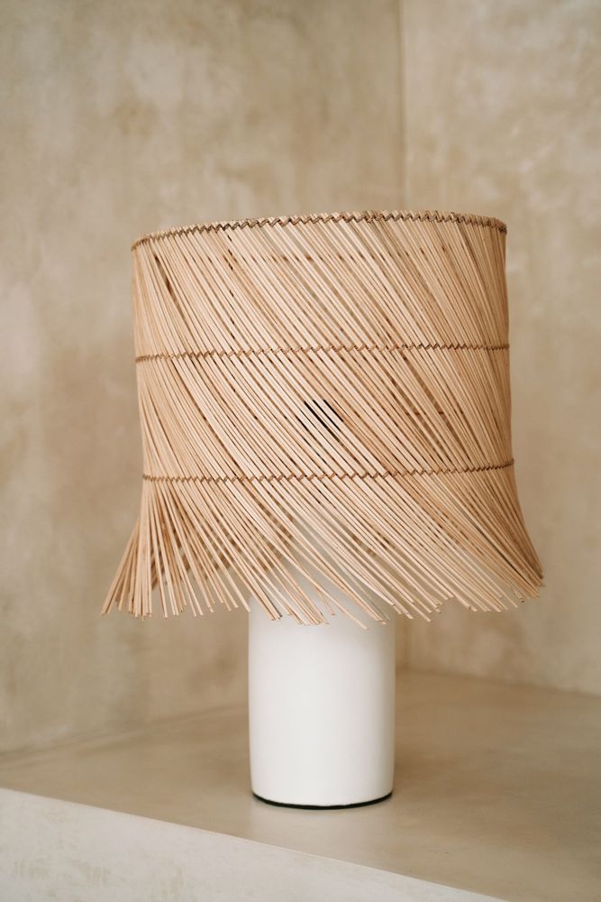 Table lamps - The Rattan Table Lamp - White Natural - BAZAR BIZAR LIVING