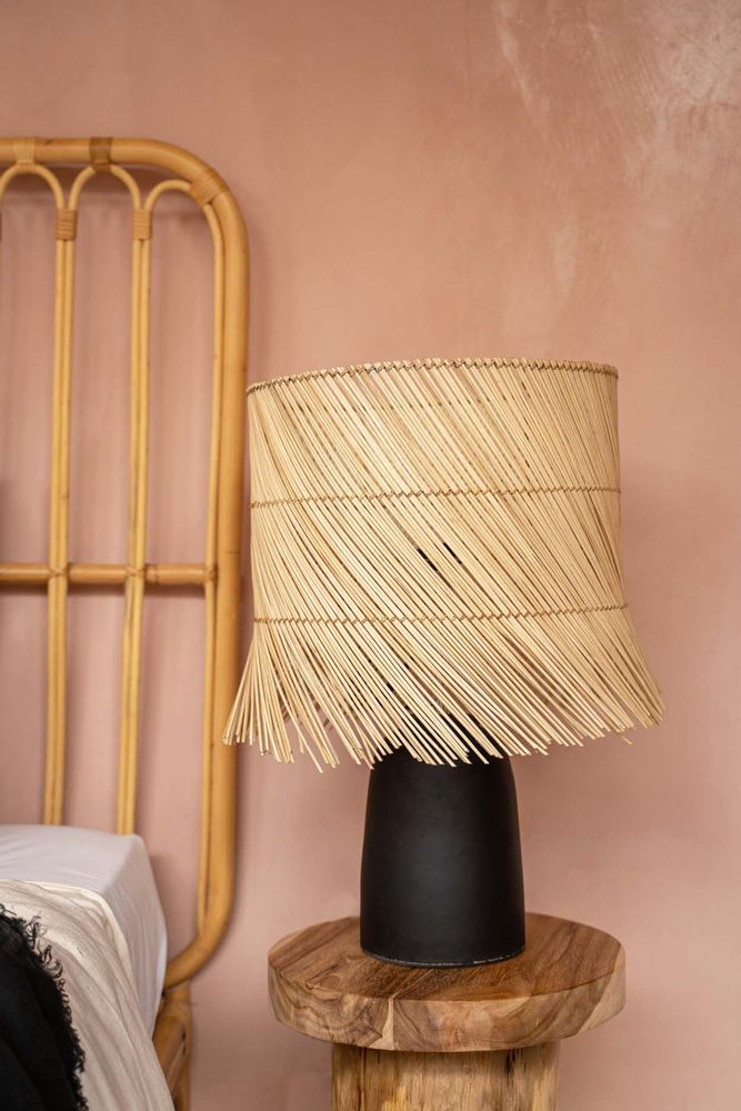 Table lamps - The Rattan Table Lamp - Black Natural - BAZAR BIZAR LIVING