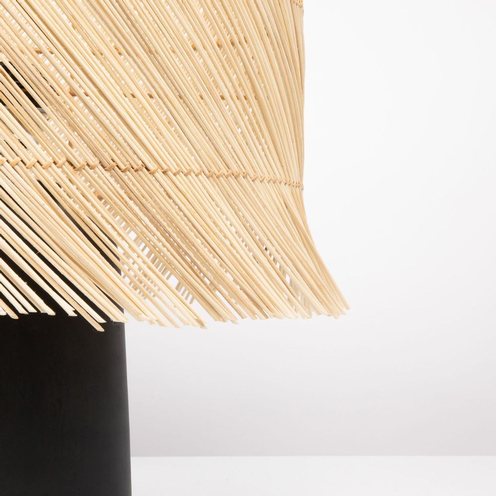 Table lamps - The Rattan Table Lamp - Black Natural - BAZAR BIZAR LIVING