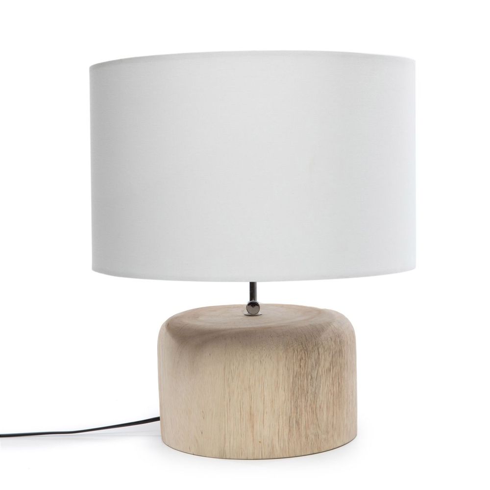 Desk lamps - The Teak Wood Table Lamp - Natural White - BAZAR BIZAR LIVING