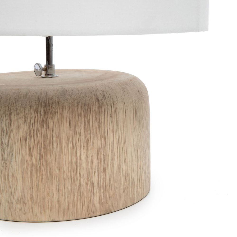 Desk lamps - The Teak Wood Table Lamp - Natural White - BAZAR BIZAR LIVING
