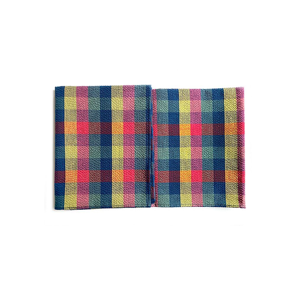 Fabrics - Red-Blue Square Furoshiki/NAGAO ORIFU - ABINGPLUS