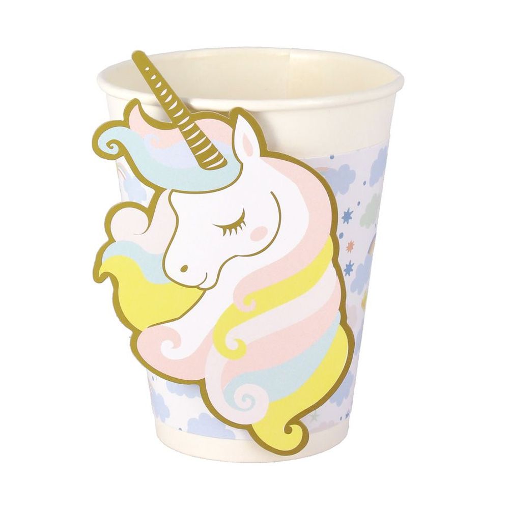 Anniversaires - 6 Gobelets Licorne - Recyclable - ANNIKIDS