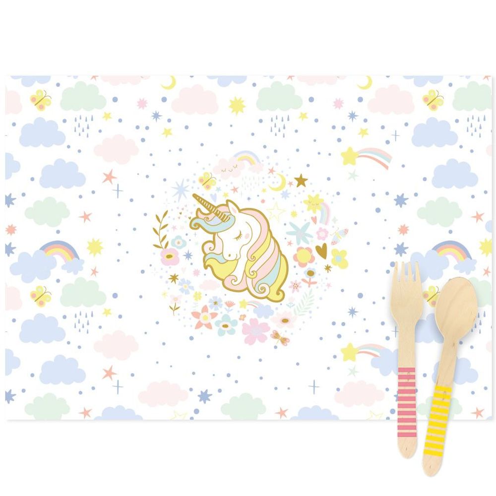 Anniversaires - 6 Set de table Licorne - Recyclable - ANNIKIDS