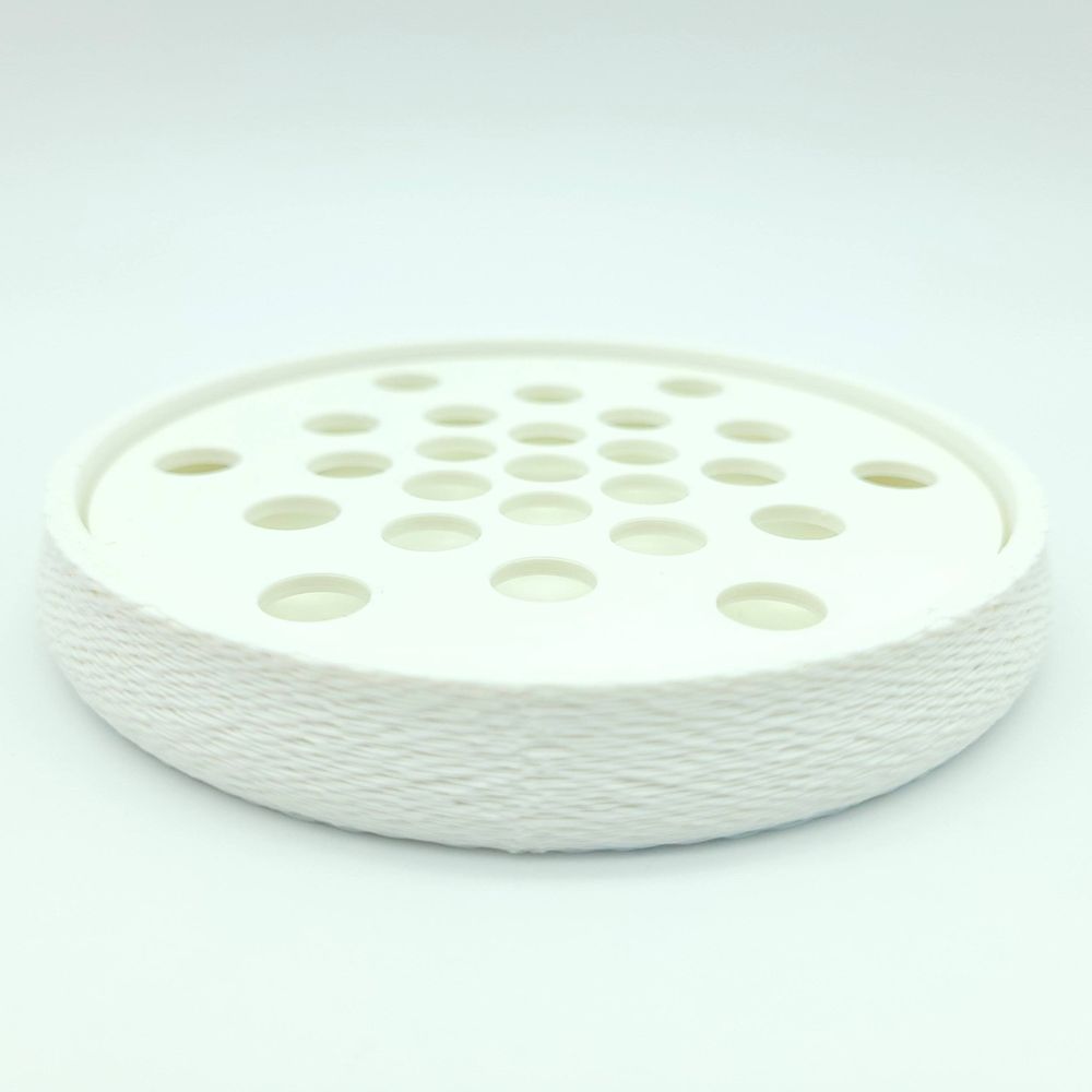 Porte-savons - Porte-savon éco-responsable rond texturé, imprimé en 3D avec une matière biosourcée à base d'amidon de maïs. - BEN-J-3DCRÉA