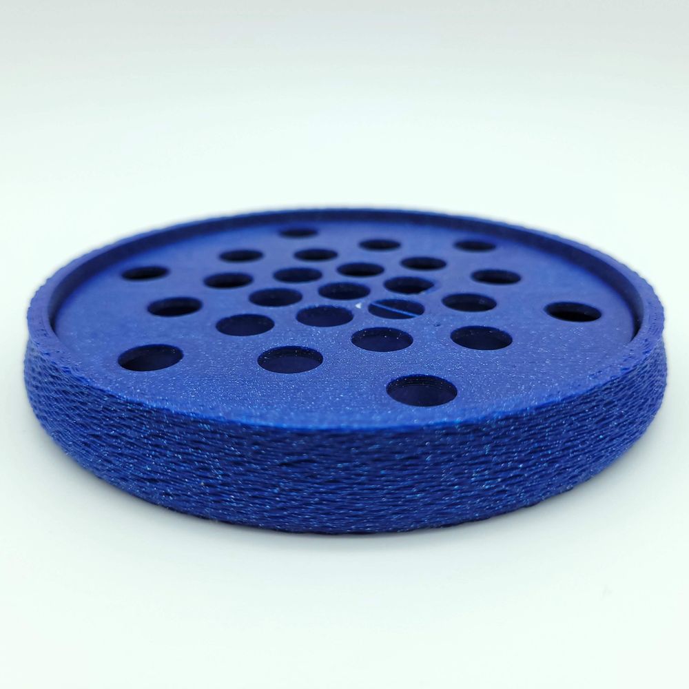 Porte-savons - Porte-savon éco-responsable rond texturé, imprimé en 3D avec une matière biosourcée à base d'amidon de maïs. - BEN-J-3DCRÉA