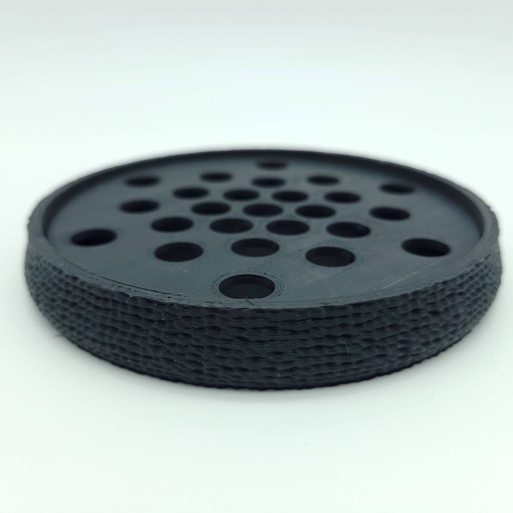 Porte-savons - Porte-savon éco-responsable rond texturé, imprimé en 3D avec une matière biosourcée à base d'amidon de maïs. - BEN-J-3DCRÉA
