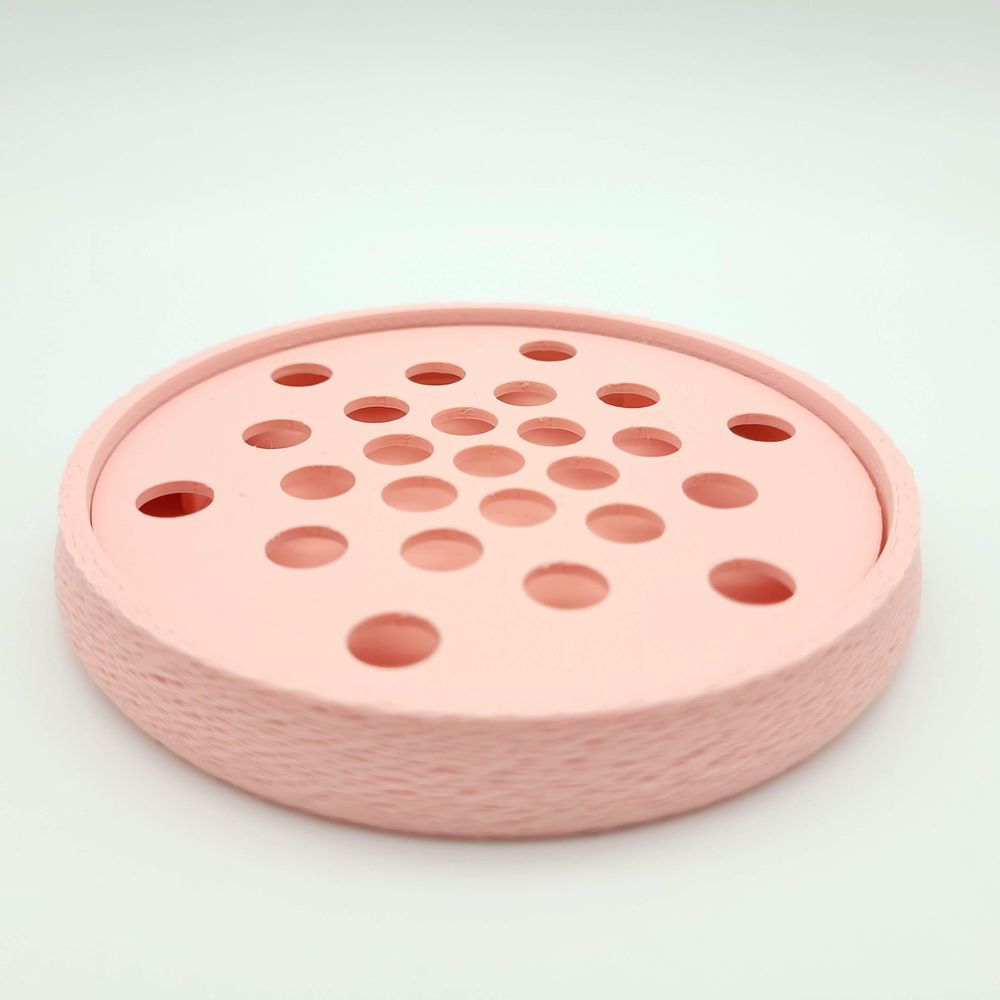 Porte-savons - Porte-savon éco-responsable rond texturé, imprimé en 3D avec une matière biosourcée à base d'amidon de maïs. - BEN-J-3DCRÉA