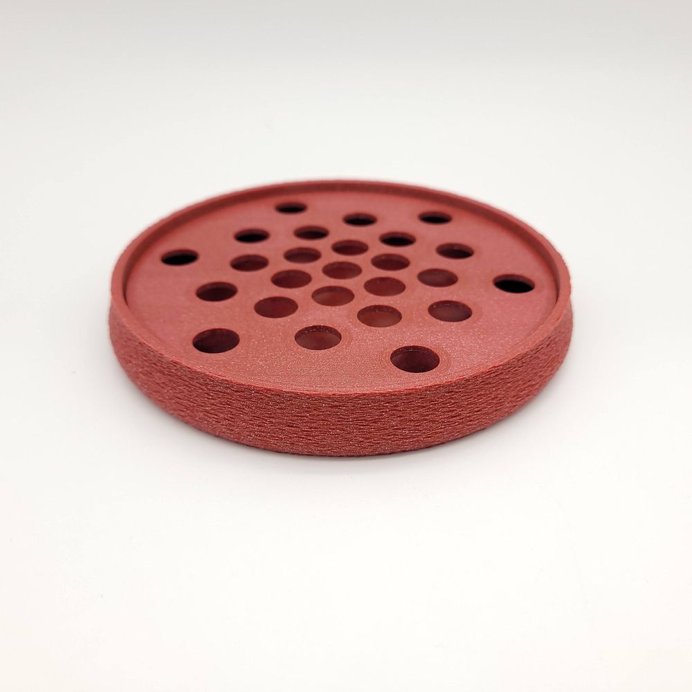 Porte-savons - Porte-savon éco-responsable rond texturé, imprimé en 3D avec une matière biosourcée à base d'amidon de maïs. - BEN-J-3DCRÉA