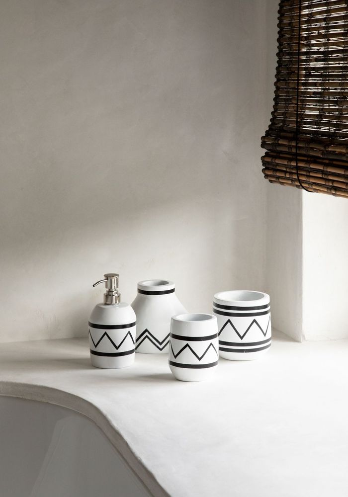 Vases - Le Porte-Plante Santorini - Blanc Noir - BAZAR BIZAR LIVING