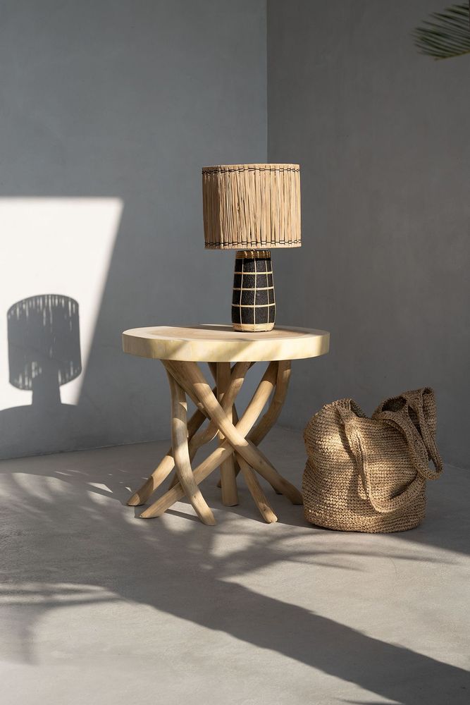 Desk lamps - The Skiathos Table Lamp - Natural Black - BAZAR BIZAR LIVING