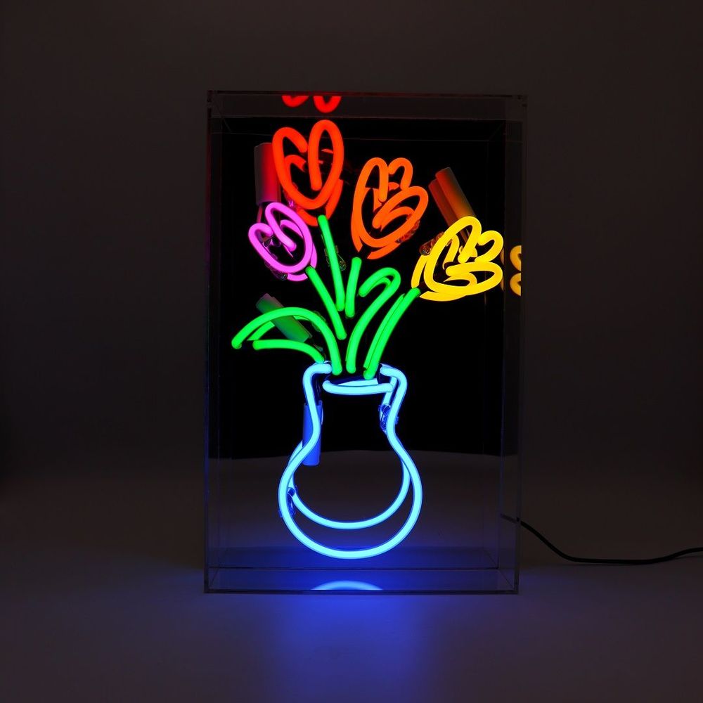 Table lamps - 'Vase of Tulips' Glass Neon Sign - LOCOMOCEAN