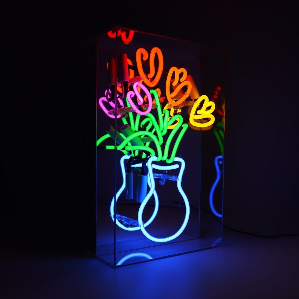 Table lamps - 'Vase of Tulips' Glass Neon Sign - LOCOMOCEAN