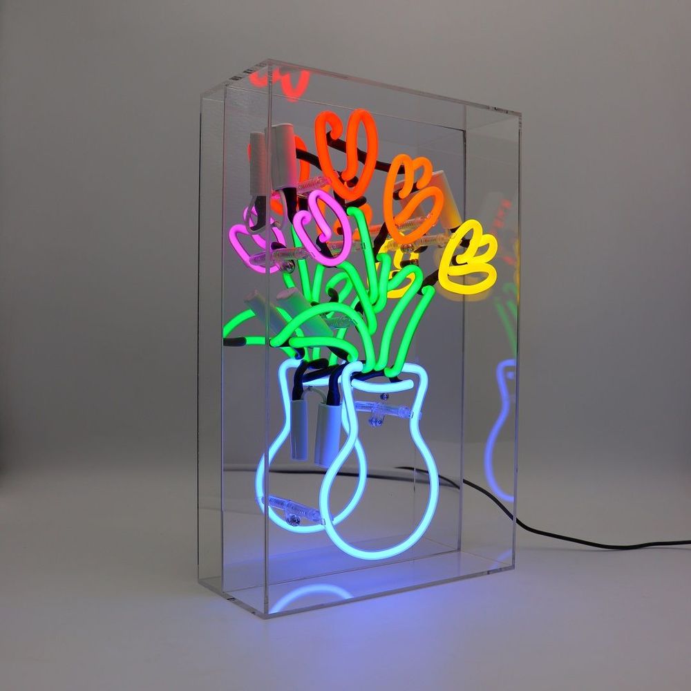 Table lamps - 'Vase of Tulips' Glass Neon Sign - LOCOMOCEAN