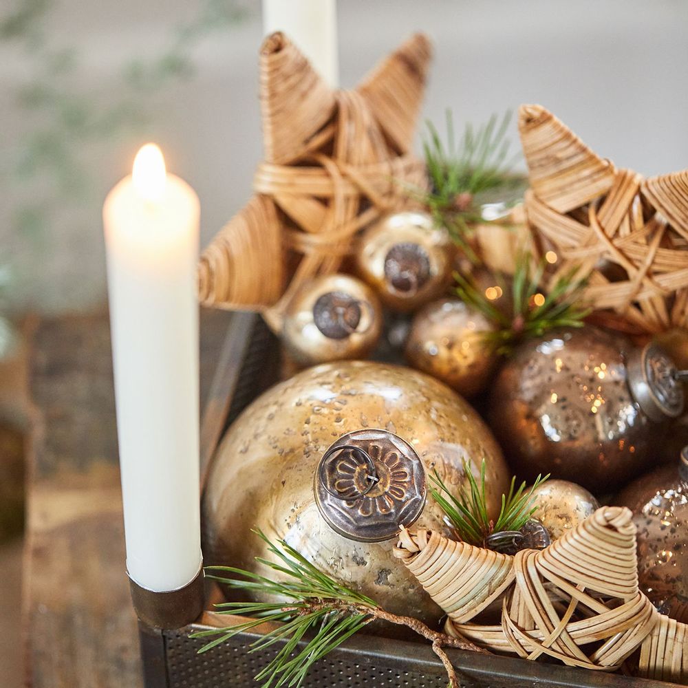Other Christmas decorations - Christmas ornament pebbled glass white/brass look poor man’s silver - IB LAURSEN