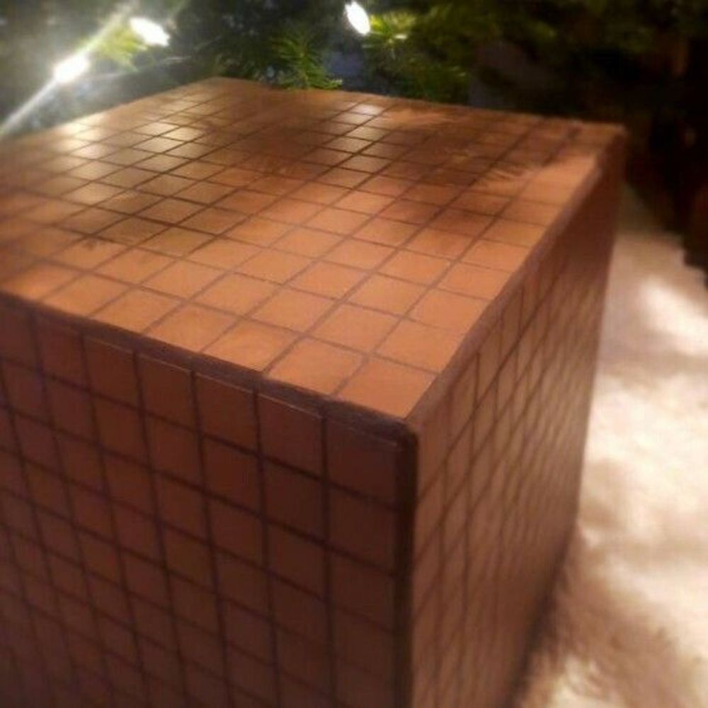 Coffee tables - Chocolate tiled cube - L'ATELIER DES CREATEURS