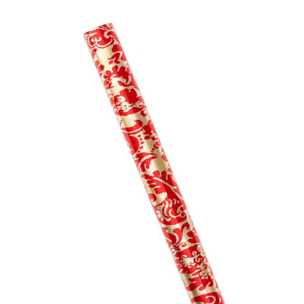 Other Christmas decorations - Palazzo red wrapping paper with gold foil - CASPARI