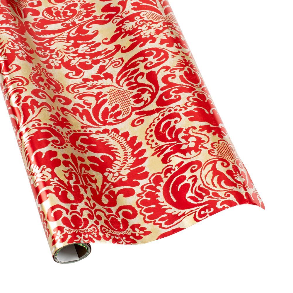 Other Christmas decorations - Palazzo red wrapping paper with gold foil - CASPARI