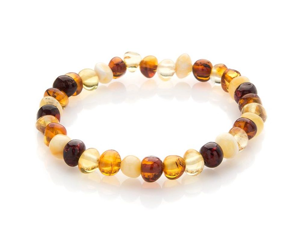 Bijoux - BRACELET FEMME ELASTIQUE en AMBRE BALTIQUE - OPALOOK
