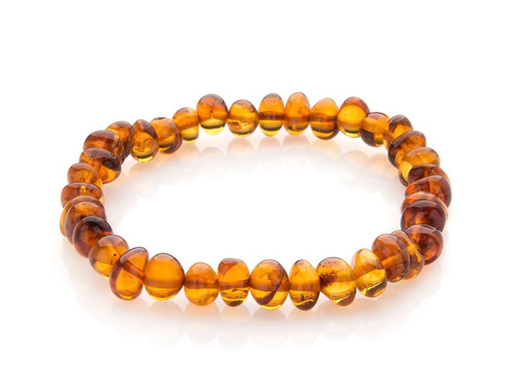 Bijoux - BRACELET FEMME ELASTIQUE en AMBRE BALTIQUE - OPALOOK