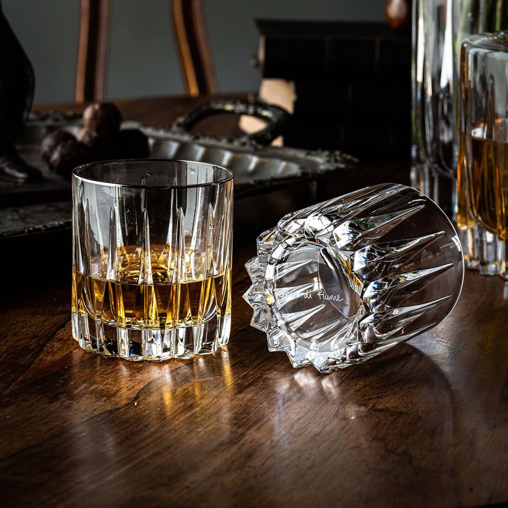 Cristallerie - Verres à whisky en cristal taillé Eterna - ensemble de 2 - LEONE DI FIUME