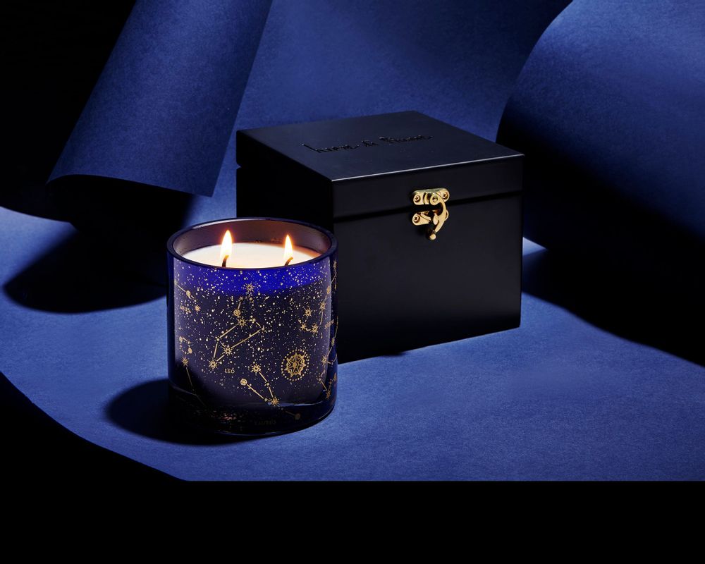 Gifts - Zodiac Pattern Soy Candle in a Crystal Jar - LEONE DI FIUME