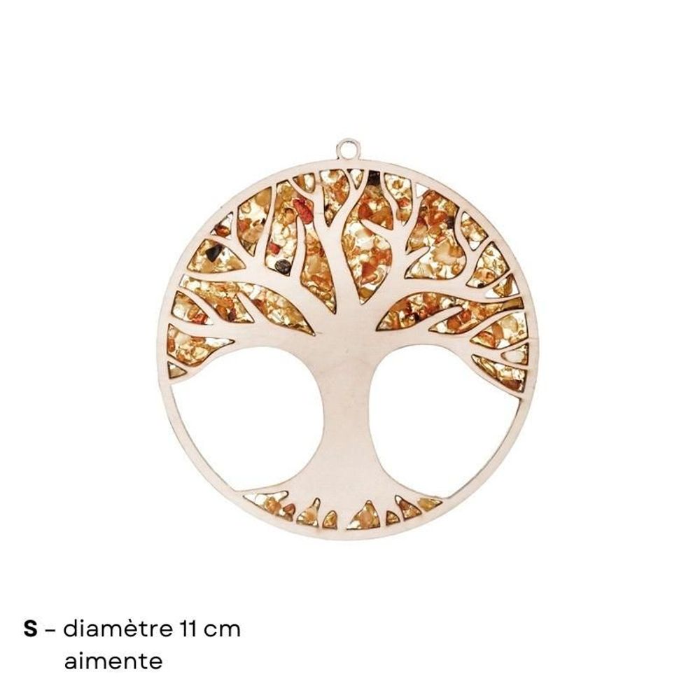 Décorations vitrail  - ARBRE DE VIE - DÉCORATIONS EN BOIS de BOULEAU ET AMBRE - OPALOOK