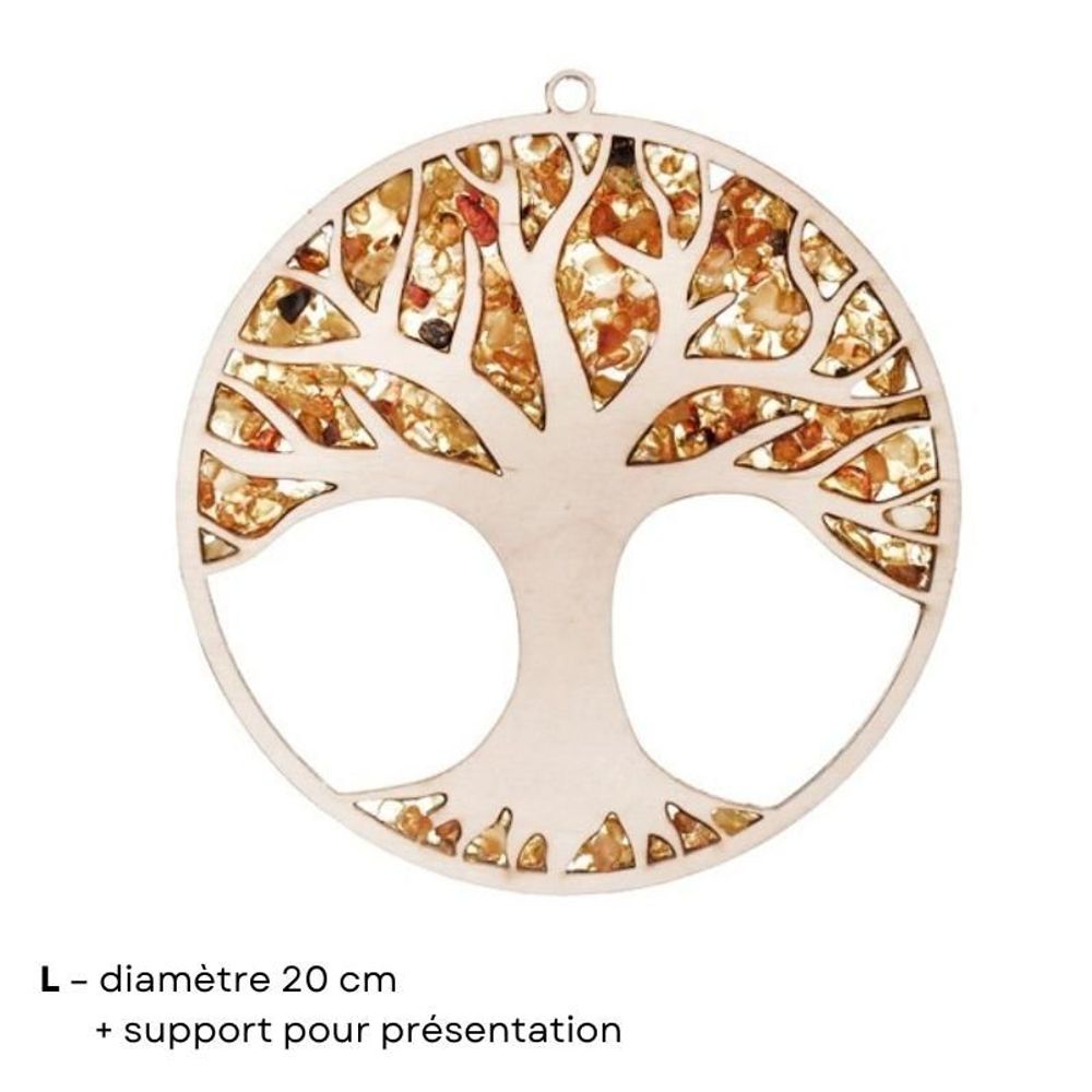 Décorations vitrail  - ARBRE DE VIE - DÉCORATIONS EN BOIS de BOULEAU ET AMBRE - OPALOOK