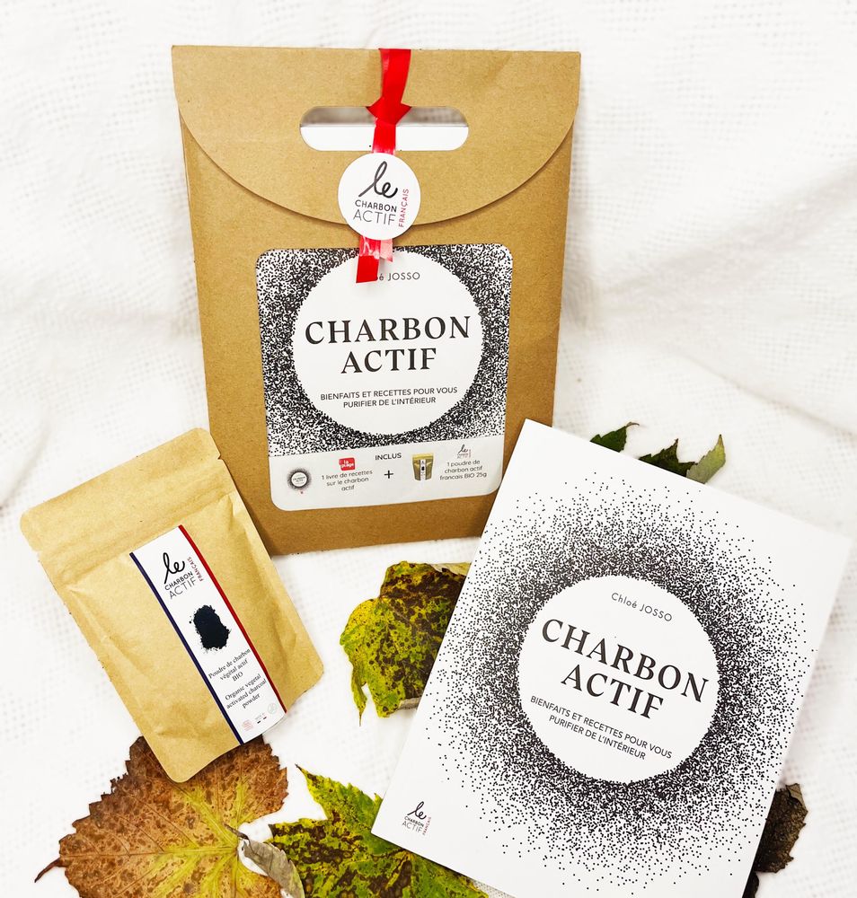 Cosmétiques - Coffret kit DIY livre de recettes et charbon végétal actif bio en poudre - LE CHARBON ACTIF FRANÇAIS