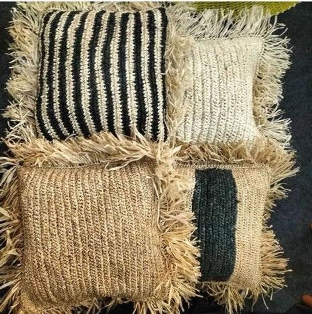 Coussins textile - Coussins Sisal carrés - Set de 4 (Bali) - PCC1 - BALINAISA