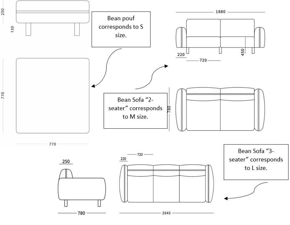Sofas for hospitalities & contracts - Bean Sofa and Pouf - EMKO