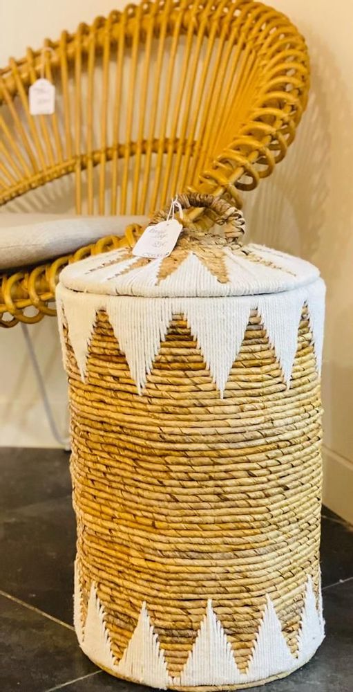 Caskets and boxes - Laundry basket with lid - Set of 3 - Natural - Bali - PO11 - BALINAISA