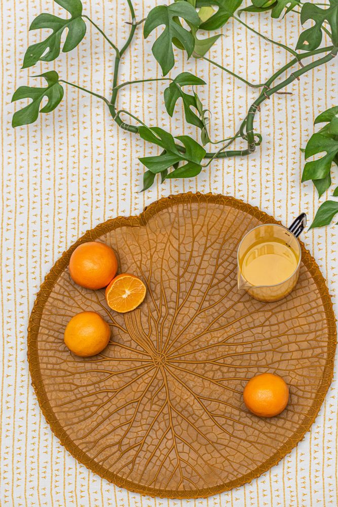 Plateaux - Plateau -VITÓRIA RÉGIA Ocre Feuille Amazonienne 100% caoutchouc naturel - SABIÁ DESIGN