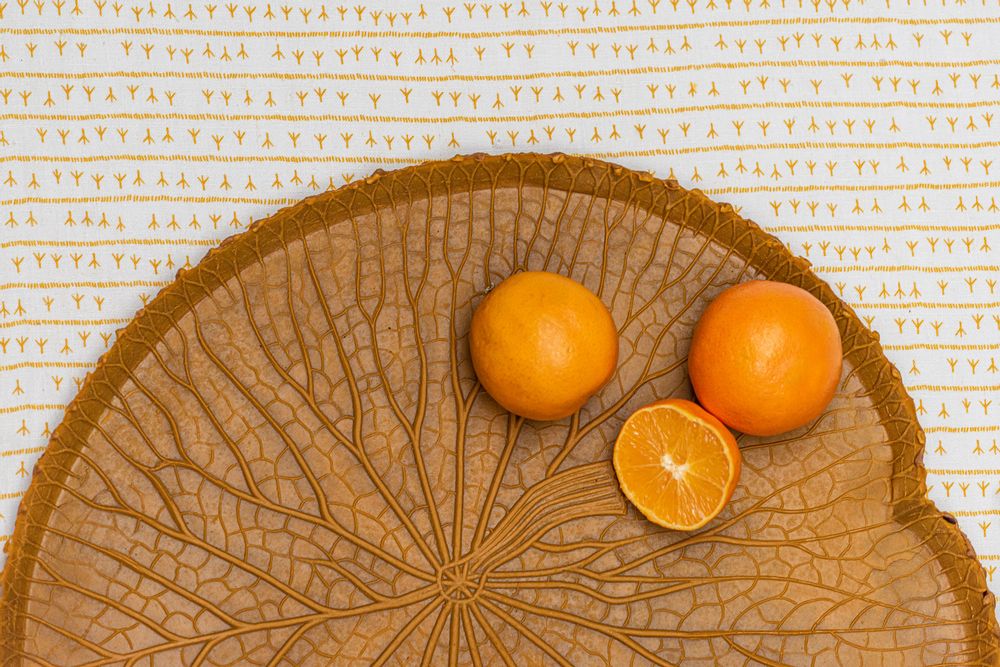 Plateaux - Plateau -VITÓRIA RÉGIA Ocre Feuille Amazonienne 100% caoutchouc naturel - SABIÁ DESIGN