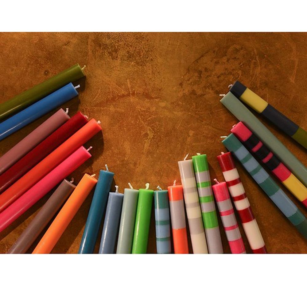 Cadeaux - British Colour Standard © - Bougies de dîner écologiques à rayures - BRITISH COLOUR STANDARD©