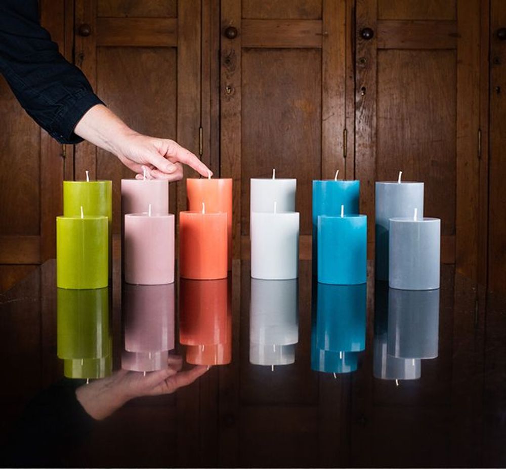 Gifts - British Colour Standard © - Striped & Solid Colour Pillar Candles - BRITISH COLOUR STANDARD©