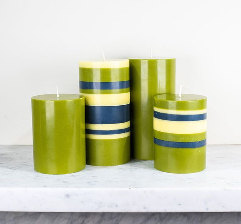 Gifts - British Colour Standard © - Striped & Solid Colour Pillar Candles - BRITISH COLOUR STANDARD©
